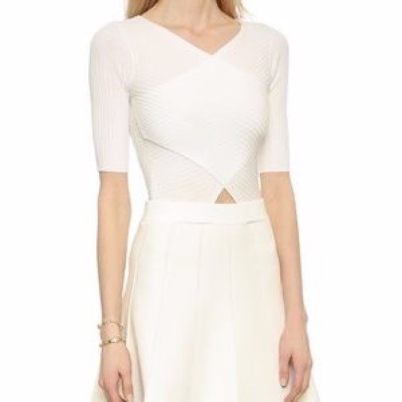 New Club Monaco Parvana White Wrap Knit Dress SZ S - Picture 2 of 7